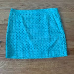 J Crew Factory Blue Mini Skirt